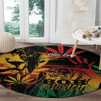 Reggae King Marley One Love Round Carpet Rastafarian Lion Grunge - Wonder Print Shop