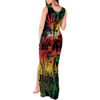 Personalized Reggae King Marley One Love Tank Maxi Dress Rastafarian Lion Grunge - Wonder Print Shop