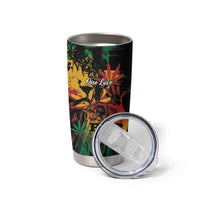 Personalized Reggae King Marley One Love Tumbler Cup Rastafarian Lion Grunge - Wonder Print Shop