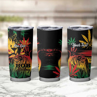 Personalized Reggae King Marley One Love Tumbler Cup Rastafarian Lion Grunge - Wonder Print Shop