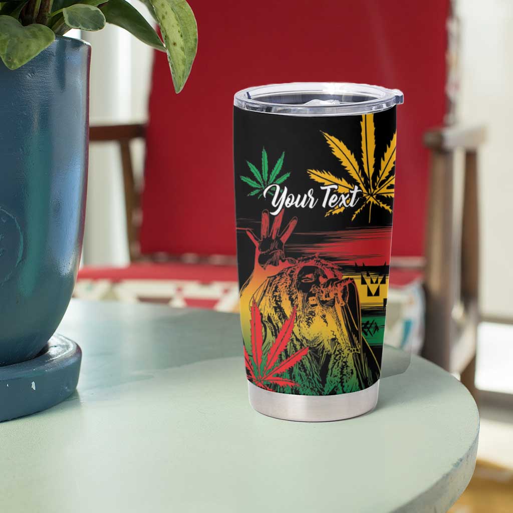 Personalized Reggae King Marley One Love Tumbler Cup Rastafarian Lion Grunge - Wonder Print Shop