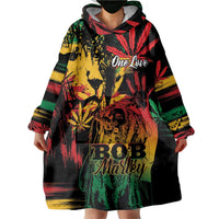 Personalized Reggae King Marley One Love Wearable Blanket Hoodie Rastafarian Lion Grunge - Wonder Print Shop