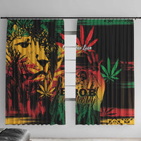 Reggae King Marley One Love Window Curtain Rastafarian Lion Grunge - Wonder Print Shop