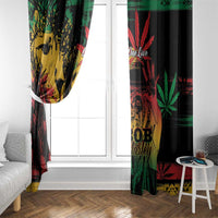 Reggae King Marley One Love Window Curtain Rastafarian Lion Grunge - Wonder Print Shop