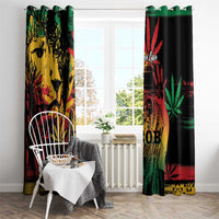Reggae King Marley One Love Window Curtain Rastafarian Lion Grunge - Wonder Print Shop