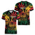 Personalized Reggae King Marley One Love Women V-Neck T-Shirt Rastafarian Lion Grunge - Wonder Print Shop
