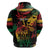 Personalized Reggae King Marley One Love Zip Hoodie Rastafarian Lion Grunge - Wonder Print Shop