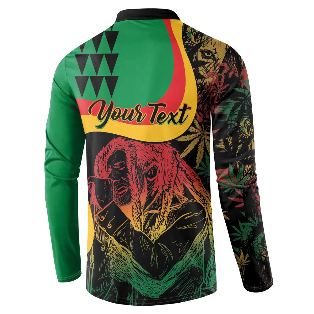 Personalized Legend Reggae Marley Button Sweatshirt Kakau Jawaiian