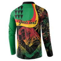 Personalized Legend Reggae Marley Button Sweatshirt Kakau Jawaiian