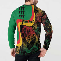 Personalized Legend Reggae Marley Button Sweatshirt Kakau Jawaiian