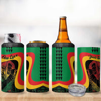 Personalized Legend Reggae Marley 4 in 1 Can Cooler Tumbler Kakau Jawaiian