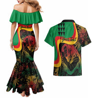 Personalized Legend Reggae Marley Couples Matching Mermaid Dress and Hawaiian Shirt Kakau Jawaiian