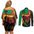 Personalized Legend Reggae Marley Couples Matching Off Shoulder Short Dress and Long Sleeve Button Shirt Kakau Jawaiian