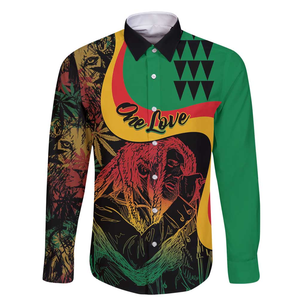 Personalized Legend Reggae Marley Family Matching Long Sleeve Bodycon Dress and Hawaiian Shirt Kakau Jawaiian