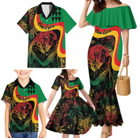 Personalized Legend Reggae Marley Family Matching Mermaid Dress and Hawaiian Shirt Kakau Jawaiian