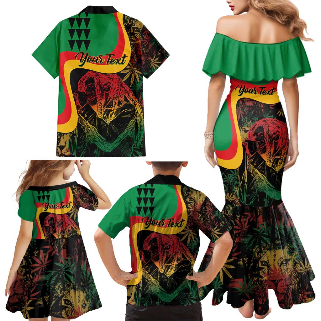 Personalized Legend Reggae Marley Family Matching Mermaid Dress and Hawaiian Shirt Kakau Jawaiian