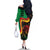 Personalized Legend Reggae Marley Family Matching Off The Shoulder Long Sleeve Dress and Hawaiian Shirt Kakau Jawaiian
