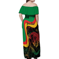 Personalized Legend Reggae Marley Family Matching Off Shoulder Maxi Dress and Hawaiian Shirt Kakau Jawaiian
