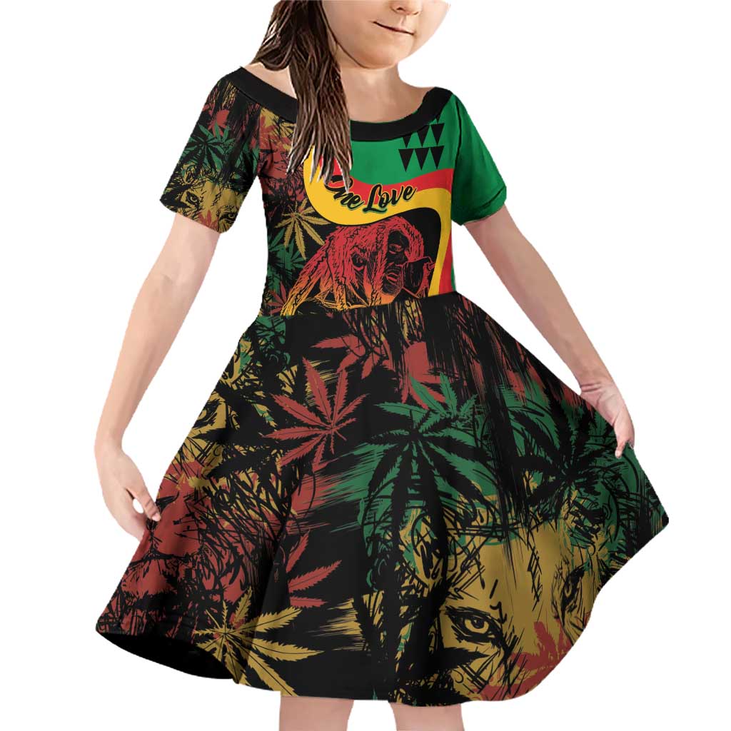 Personalized Legend Reggae Marley Family Matching Off Shoulder Short Dress and Hawaiian Shirt Kakau Jawaiian