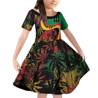 Personalized Legend Reggae Marley Family Matching Off Shoulder Short Dress and Hawaiian Shirt Kakau Jawaiian