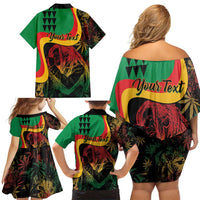 Personalized Legend Reggae Marley Family Matching Off Shoulder Short Dress and Hawaiian Shirt Kakau Jawaiian