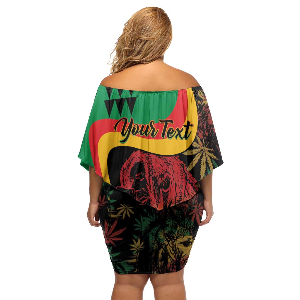 Personalized Legend Reggae Marley Family Matching Off Shoulder Short Dress and Hawaiian Shirt Kakau Jawaiian