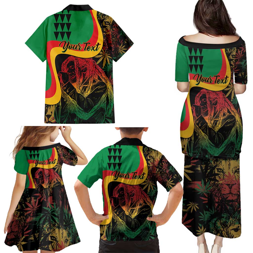 Personalized Legend Reggae Marley Family Matching Puletasi and Hawaiian Shirt Kakau Jawaiian