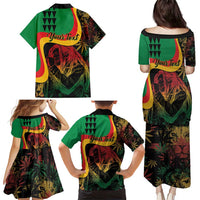 Personalized Legend Reggae Marley Family Matching Puletasi and Hawaiian Shirt Kakau Jawaiian