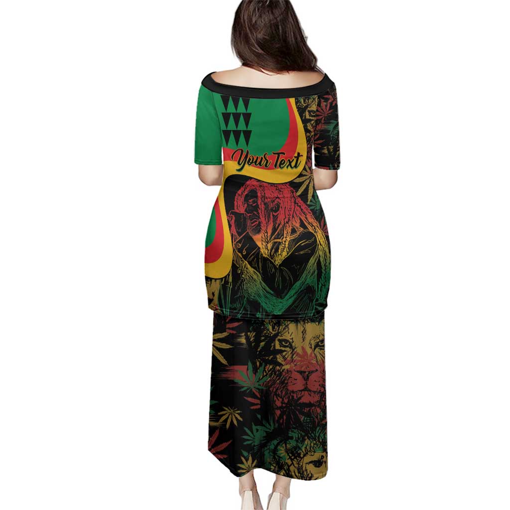 Personalized Legend Reggae Marley Family Matching Puletasi and Hawaiian Shirt Kakau Jawaiian