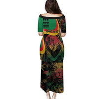 Personalized Legend Reggae Marley Family Matching Puletasi and Hawaiian Shirt Kakau Jawaiian