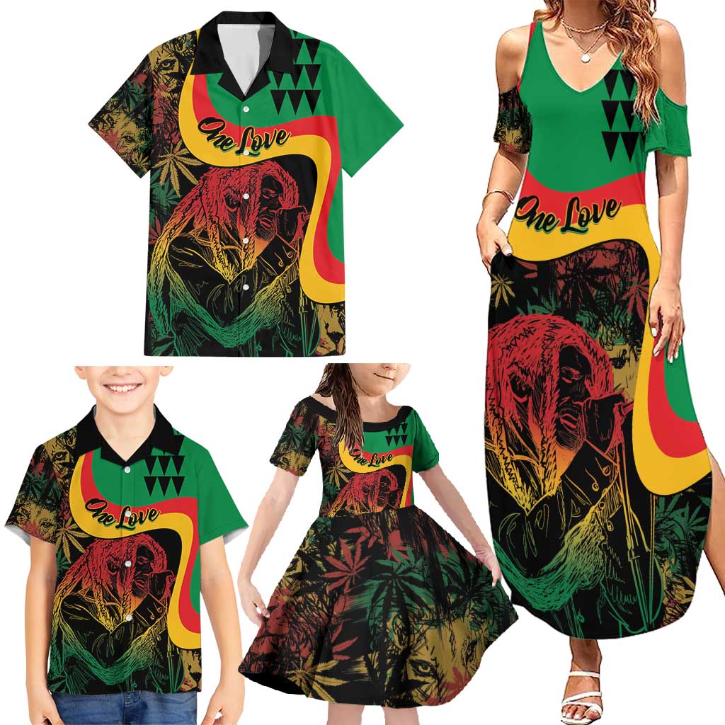 Personalized Legend Reggae Marley Family Matching Summer Maxi Dress and Hawaiian Shirt Kakau Jawaiian