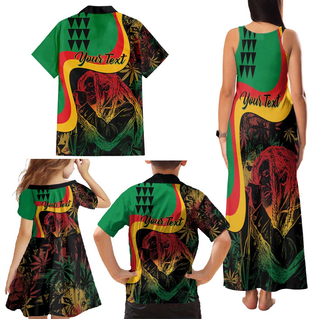 Personalized Legend Reggae Marley Family Matching Tank Maxi Dress and Hawaiian Shirt Kakau Jawaiian