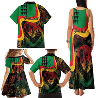 Personalized Legend Reggae Marley Family Matching Tank Maxi Dress and Hawaiian Shirt Kakau Jawaiian
