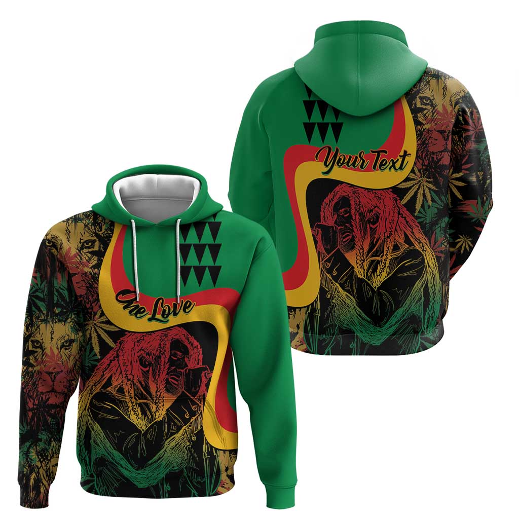 Personalized Legend Reggae Marley Hoodie Kakau Jawaiian