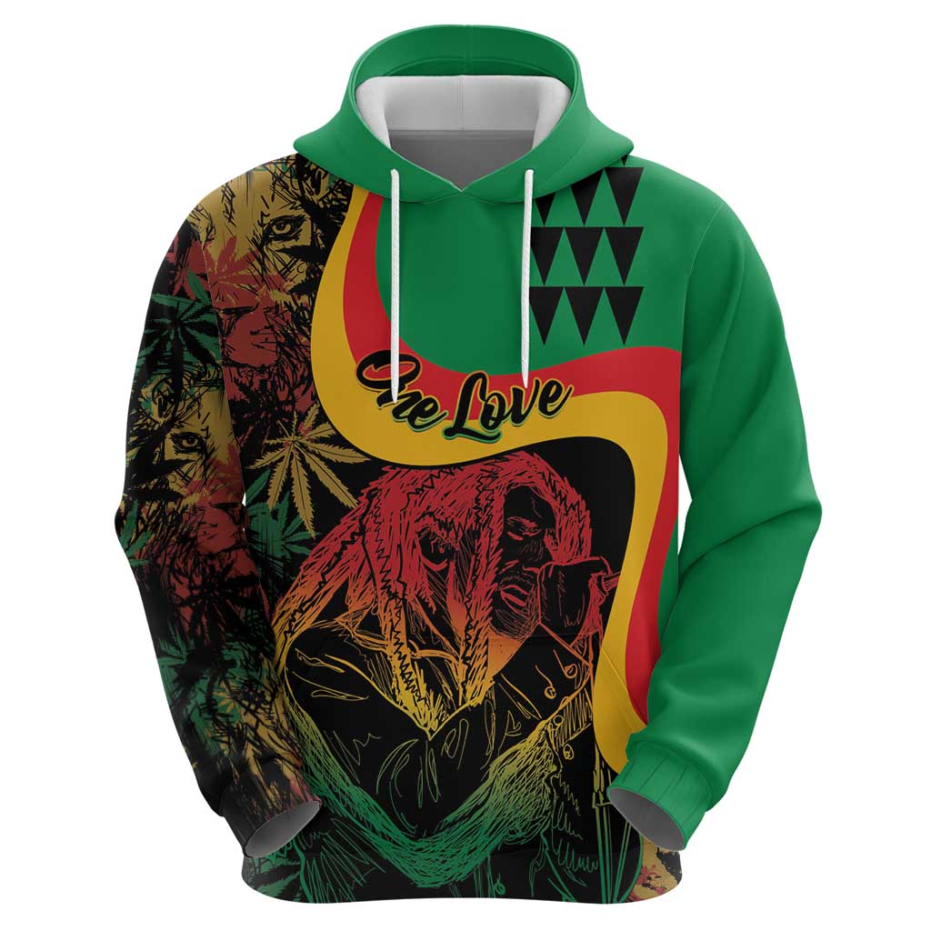 Personalized Legend Reggae Marley Hoodie Kakau Jawaiian