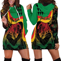 Personalized Legend Reggae Marley Hoodie Dress Kakau Jawaiian