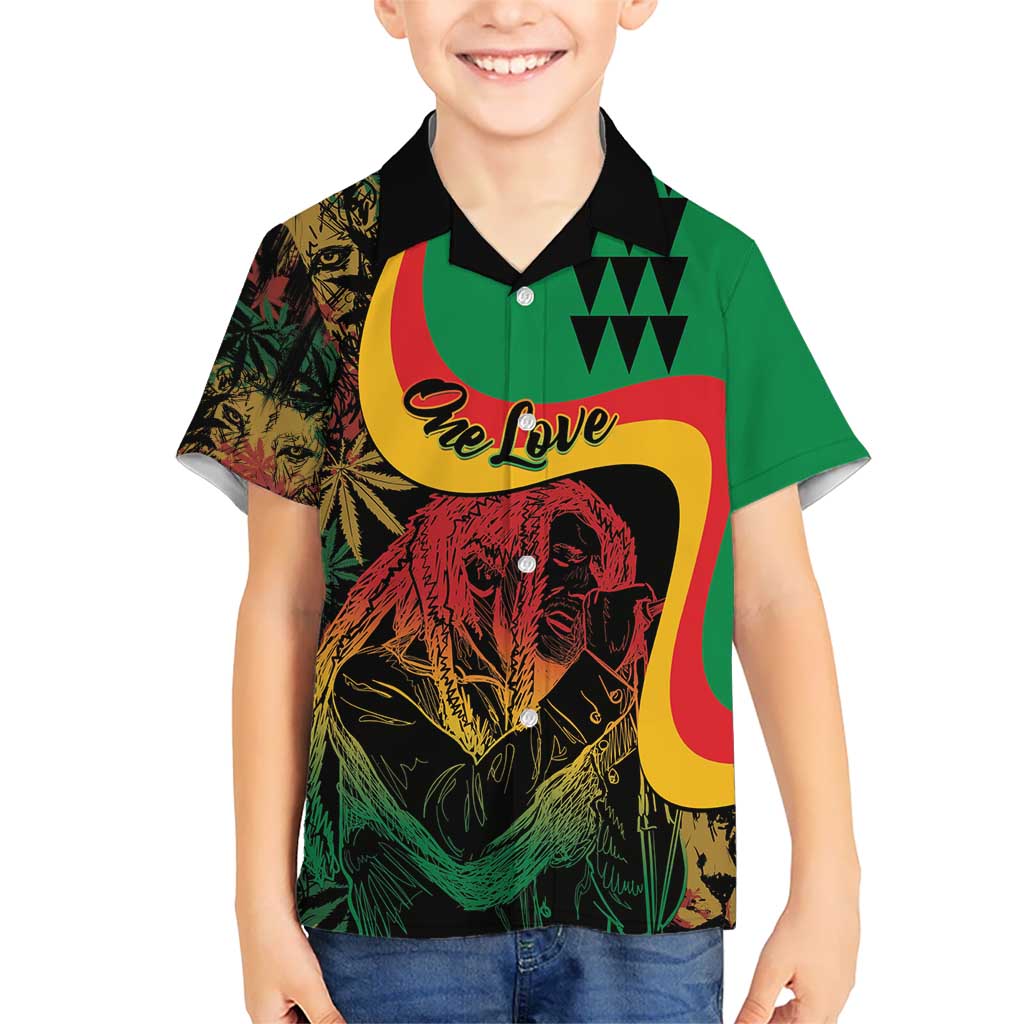 Personalized Legend Reggae Marley Kid Hawaiian Shirt Kakau Jawaiian