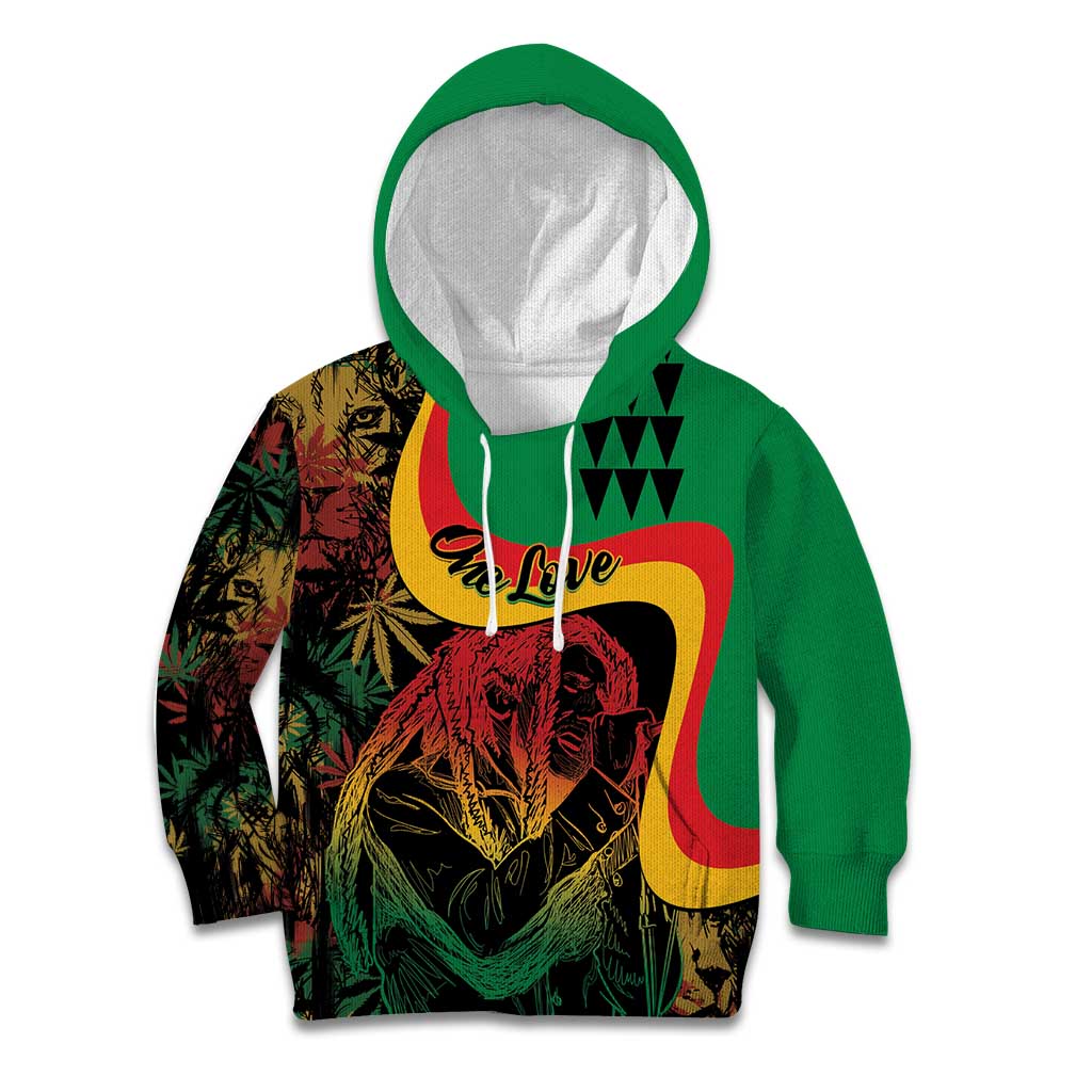 Personalized Legend Reggae Marley Kid Hoodie Kakau Jawaiian