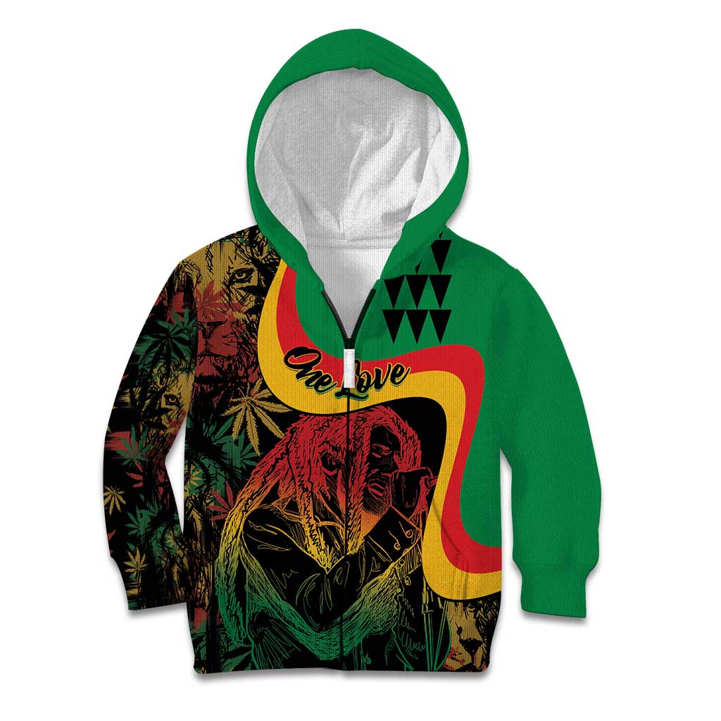 Personalized Legend Reggae Marley Kid Hoodie Kakau Jawaiian