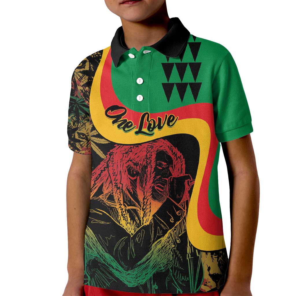 Personalized Legend Reggae Marley Kid Polo Shirt Kakau Jawaiian