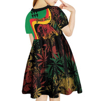 Personalized Legend Reggae Marley Kid Short Sleeve Dress Kakau Jawaiian