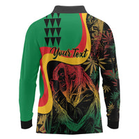 Personalized Legend Reggae Marley Long Sleeve Polo Shirt Kakau Jawaiian