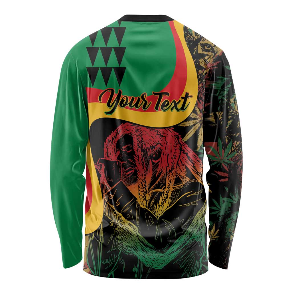 Personalized Legend Reggae Marley Long Sleeve Shirt Kakau Jawaiian