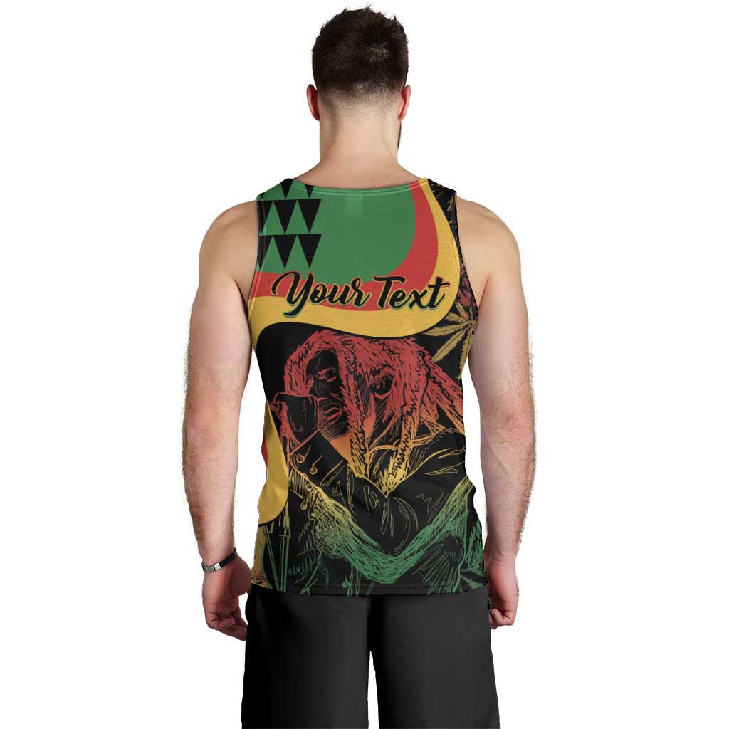Personalized Legend Reggae Marley Men Tank Top Kakau Jawaiian