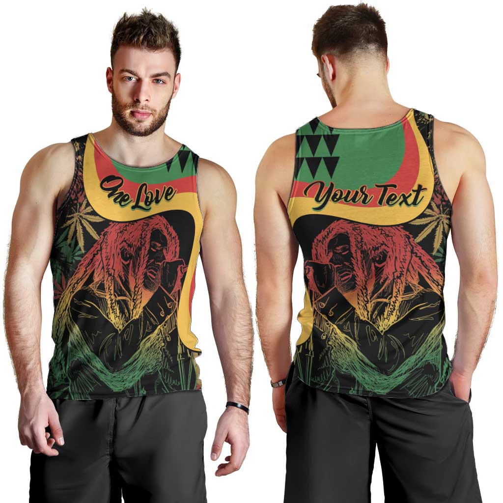 Personalized Legend Reggae Marley Men Tank Top Kakau Jawaiian
