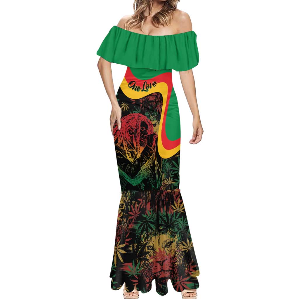 Personalized Legend Reggae Marley Mermaid Dress Kakau Jawaiian