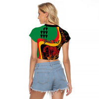 Personalized Legend Reggae Marley Raglan Cropped T Shirt Kakau Jawaiian - Wonder Print Shop