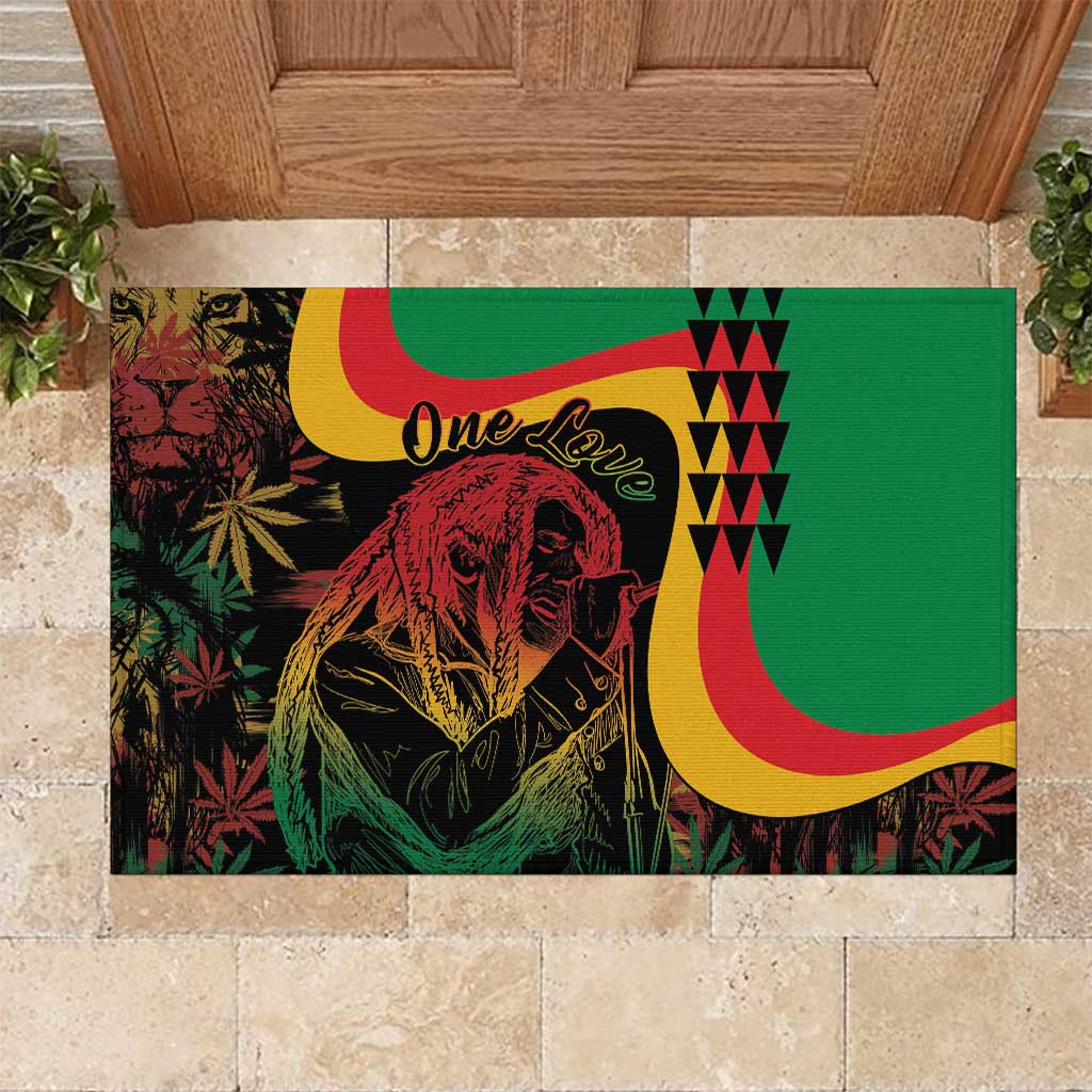 Legend Reggae Marley Rubber Doormat Kakau Jawaiian - Wonder Print Shop
