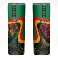Personalized Legend Reggae Marley Skinny Tumbler Kakau Jawaiian - Wonder Print Shop