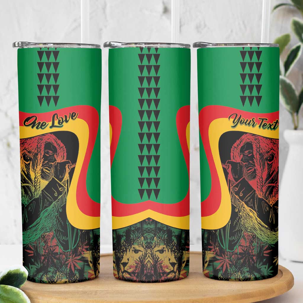 Personalized Legend Reggae Marley Skinny Tumbler Kakau Jawaiian - Wonder Print Shop
